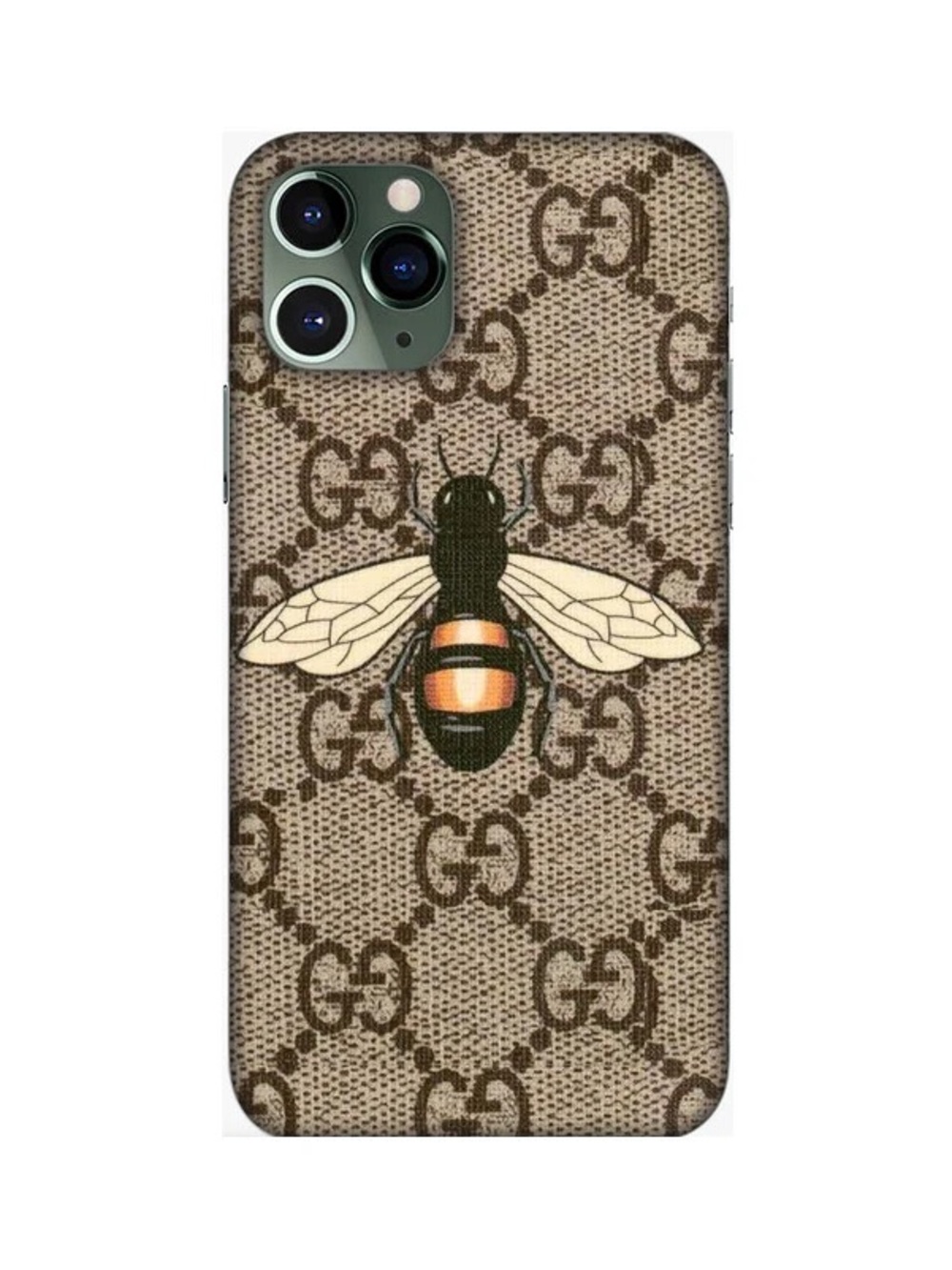 NIB Gucci GG Canvas Supreme iPhone 11 case with Bee Appliqué in Beige and Black